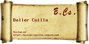 Beller Csilla névjegykártya
